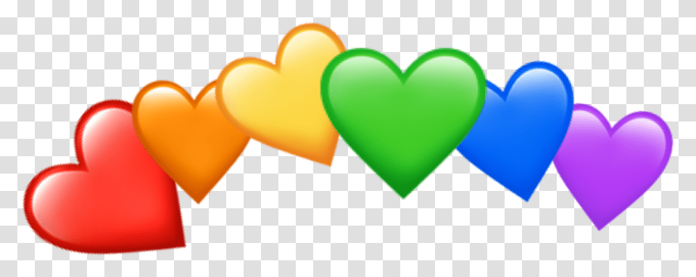 Freetoedit Rainbow Crown Heartcrown Pride Lgbt Rainbow Heart Crown, Cushion, Balloon, Rubber Eraser, Sweets Transparent Png