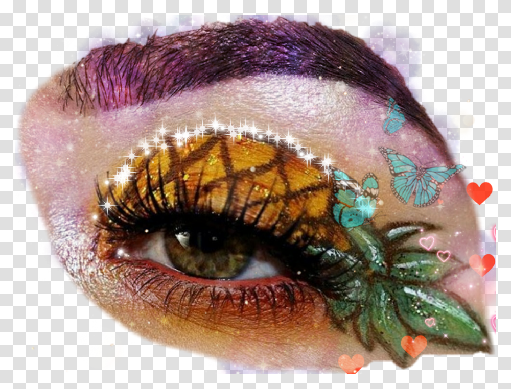 Freetoedit Scpineapple Pineapple Eye Shadow, Person, Human, Tattoo, Skin Transparent Png
