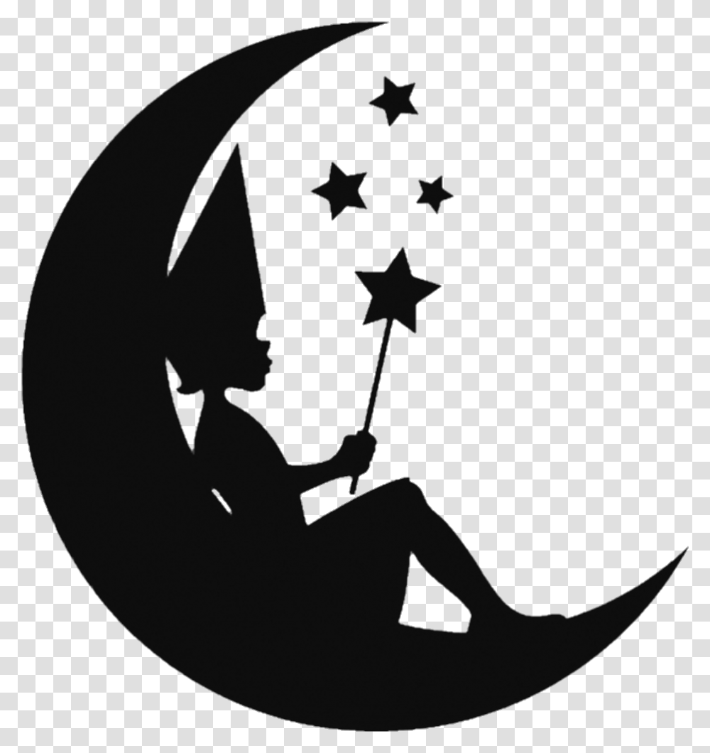 Freetoedit Silhouette Art Night Sky Moon Disney Fairyt, Hook, Person, Human, Animal Transparent Png