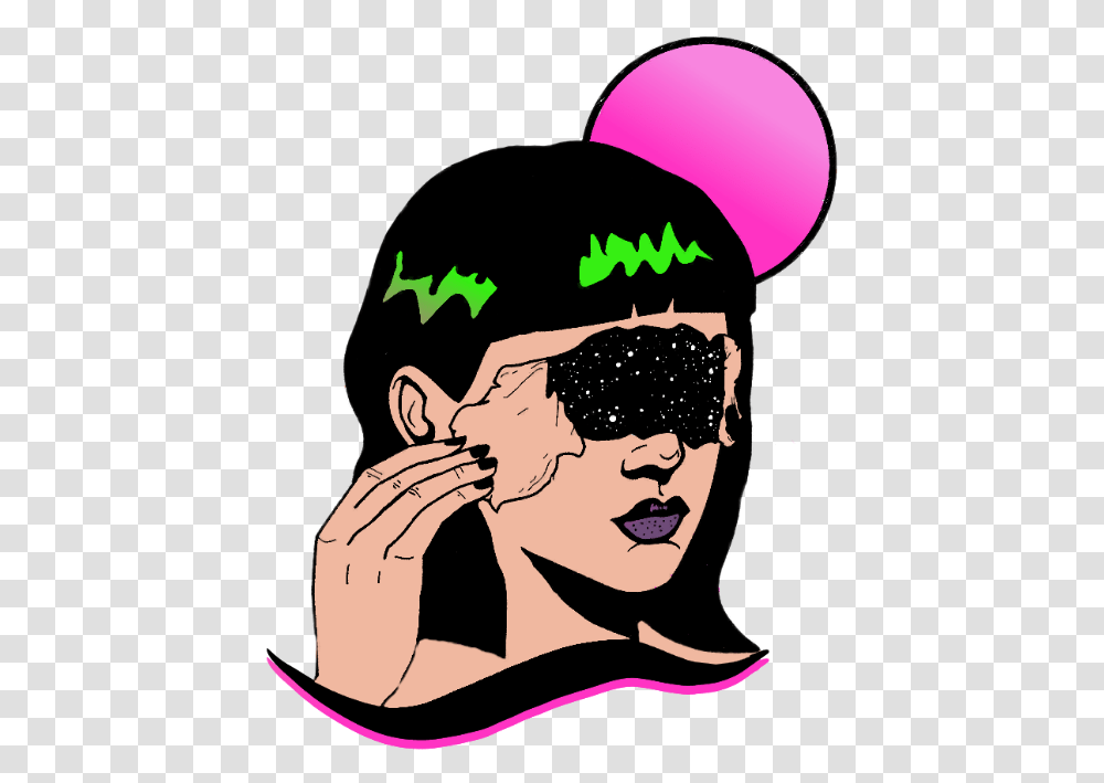 Freetoedit Space Galaxy Girl Ftestickers Sticker Deseo Dibujo, Face, Person, Head Transparent Png