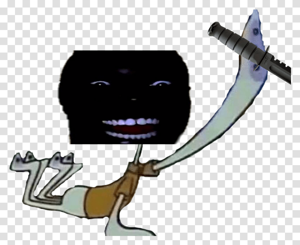 Freetoedit Squidward Funny Meme Dank Scary Squidward Dank, Person, Human, Weapon, Weaponry Transparent Png