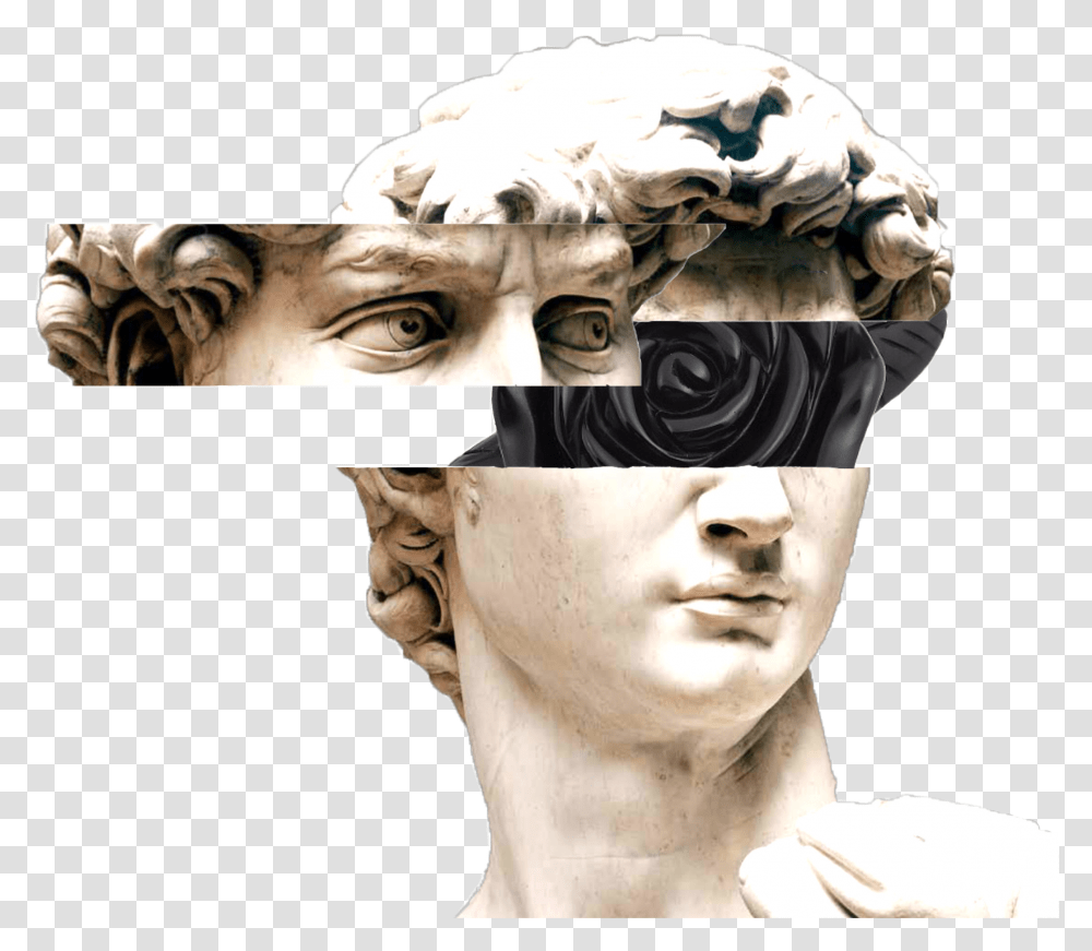 Freetoedit Statue Aesthetic Noise Statueaesthetic Greek God Statue Aesthetic, Head, Collage, Poster, Advertisement Transparent Png