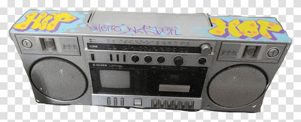 Freetoedit Sticker Radio Boombox Ghettoblaster Cassette Deck, Electronics, Tape Player, Cassette Player, Camera Transparent Png