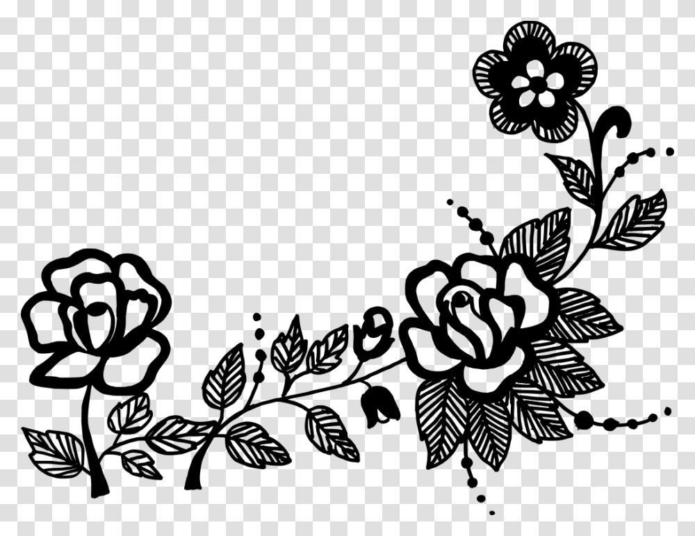 Freetoedit Sticker Romantic Love Ornament Flower Floral Ornament Black, Gray Transparent Png