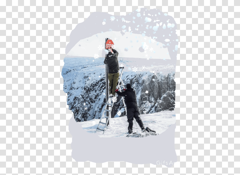 Freetoedit Sticker Snow Snowflakes Ladder Men Menputti Skiing, Person, Outdoors, Nature, Helmet Transparent Png