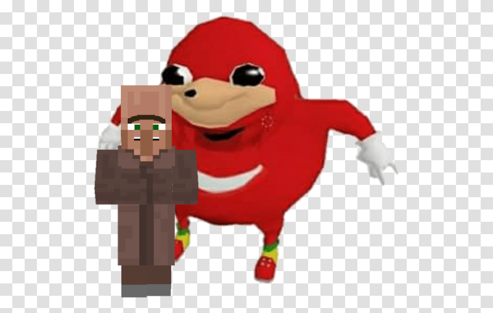 Freetoedit Ugandan Knuckles Meets A Minecraft Villager Do You Know Da Wey, Super Mario, Toy, Pac Man Transparent Png