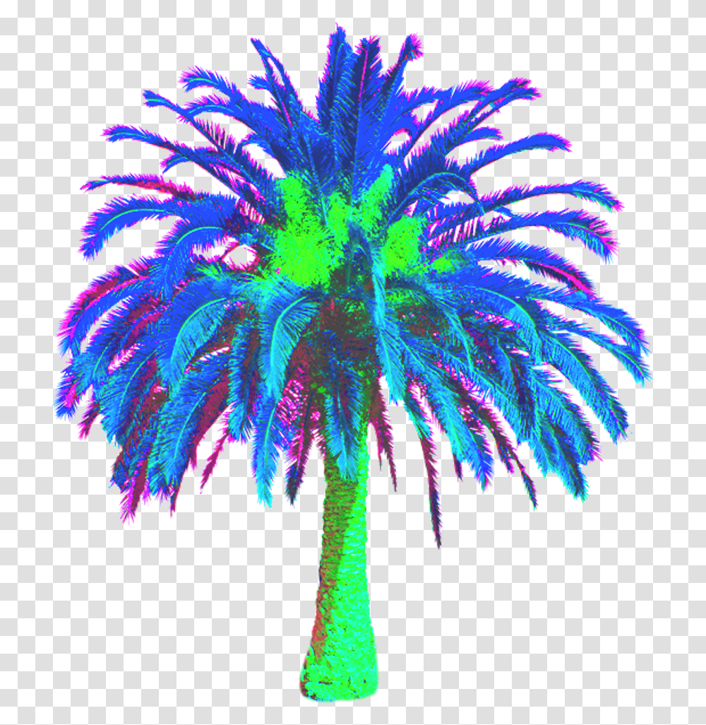 Freetoedit Vaporwave Vaporwavecrew Webpunk Aesthetic Date Palm Tree, Plant, Ornament, Purple, Light Transparent Png
