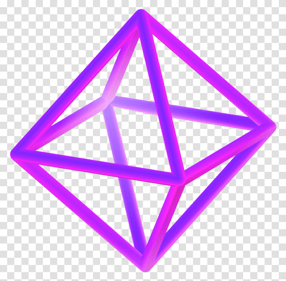 Freetoedit Vaporwave Vaporwavecrew Webpunk Aesthetic Octahedron Definition, Triangle, Star Symbol, Diamond, Gemstone Transparent Png