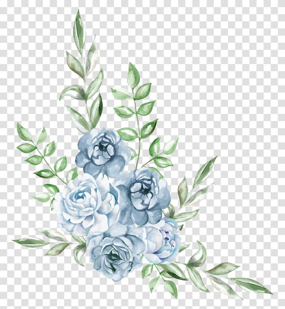 Freetoedit Watercolor Blue Flowers Clipart, Floral Design, Pattern, Graphics, Plant Transparent Png