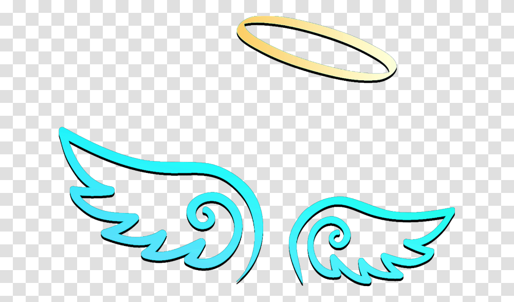 Freetoedit Wings Angel Halo Blue Yellow Crown Angel Blue Outline Angel Wings, Label, Text, Graphics, Art Transparent Png