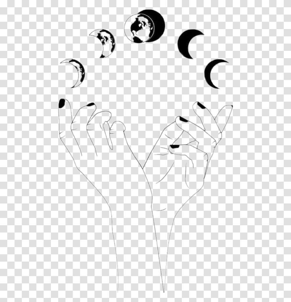 Freetoedit Witchcraft Moon Hands Witch Moon In Hands, Stencil Transparent Png