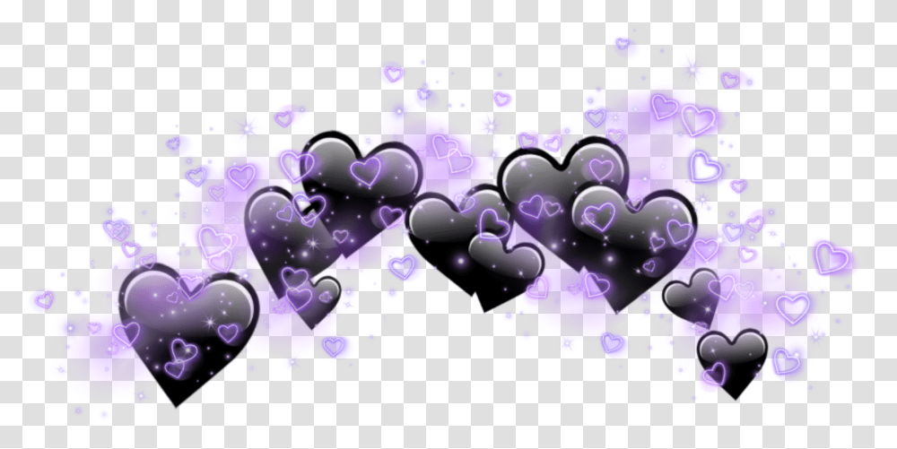 Freetoeditblack Purple Emoji Hearts Crown Shine Heart, Graphics, Birthday Cake, Dessert, Food Transparent Png