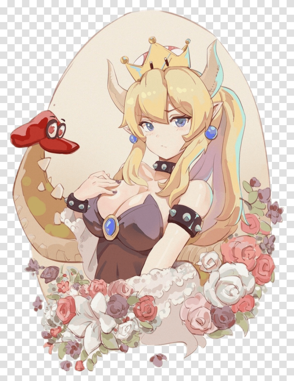 Freetoeditbowsette Bower Waifu Remixit In 2020 Anime Smug Queen Anime Transparent Png