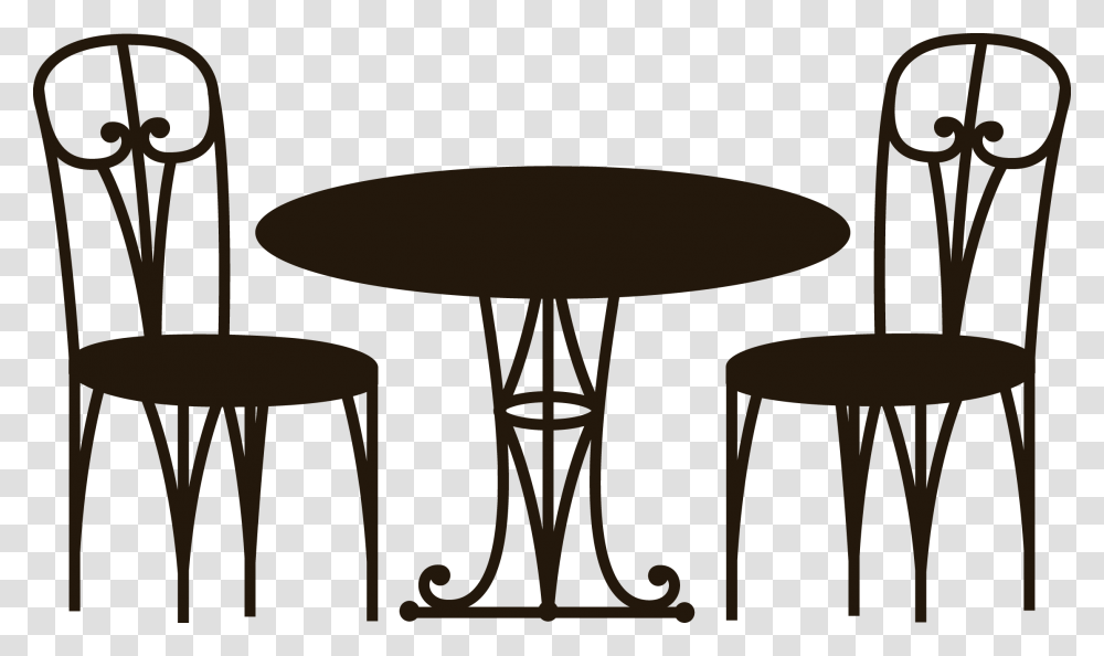 Freeuse Cafe Vector Table Chair Table And Chairs Clipart, Furniture, Dining Table, Coffee Table, Lamp Transparent Png
