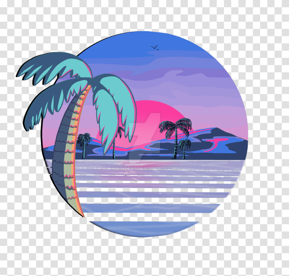 Freeuse Download 80s Vector Vaporwave Aesthetic Palm Trees, Art, Outdoors, Graphics, Nature Transparent Png