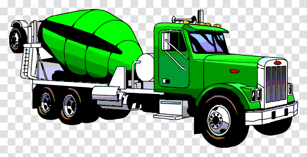 Freeuse Download Cement Clipartly Com Mixing Green Green Truck Clipart, Vehicle, Transportation, Trailer Truck, Tow Truck Transparent Png