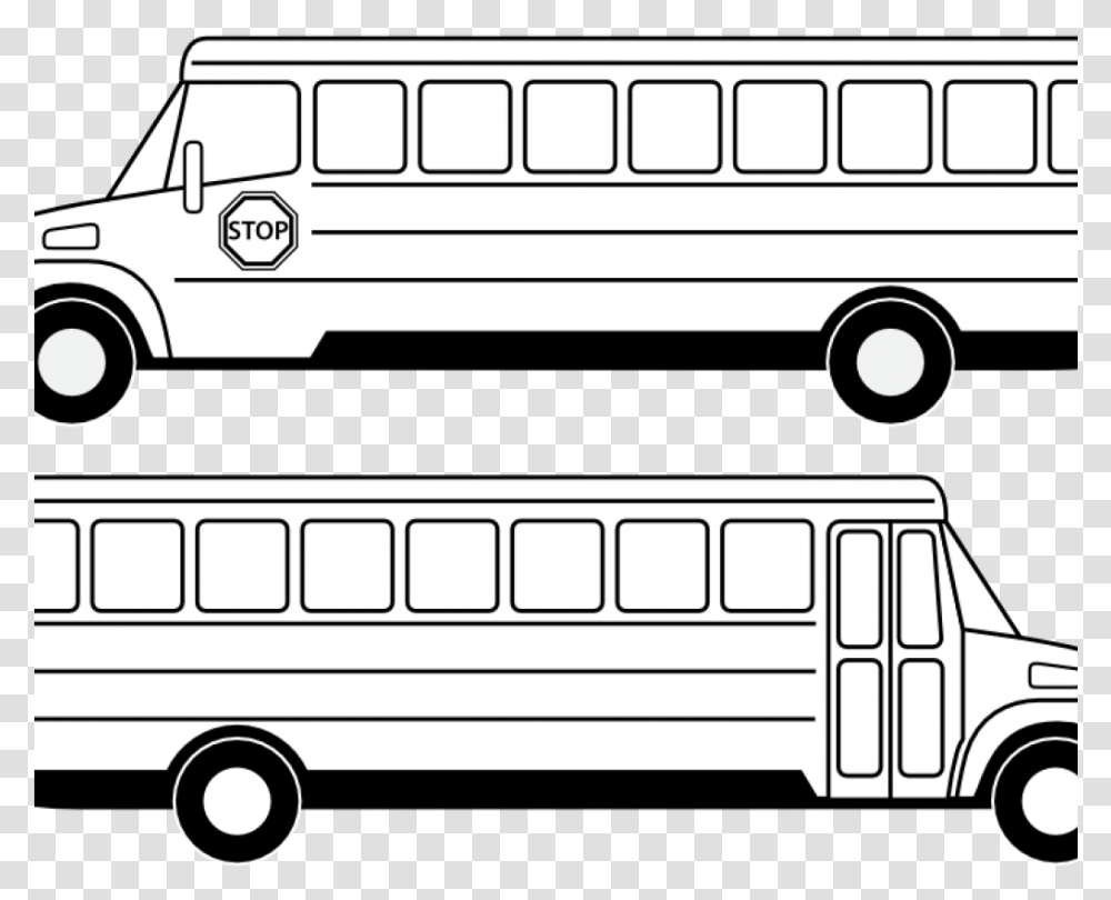 Freeuse Download Vector Bus Black And White Buses Clipart Black And White, Vehicle, Transportation, Tour Bus, Van Transparent Png