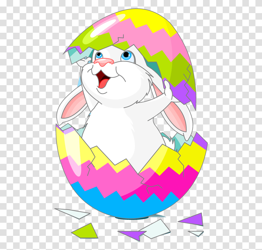 Freeuse Library Cracked Vector Easter Egg Bunny In Egg Clipart, Performer, Face, Snowman Transparent Png