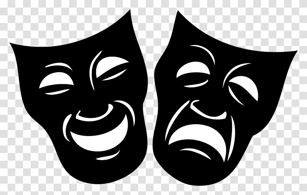 Freeuse Stock Theatre Drama Mask, Stencil Transparent Png