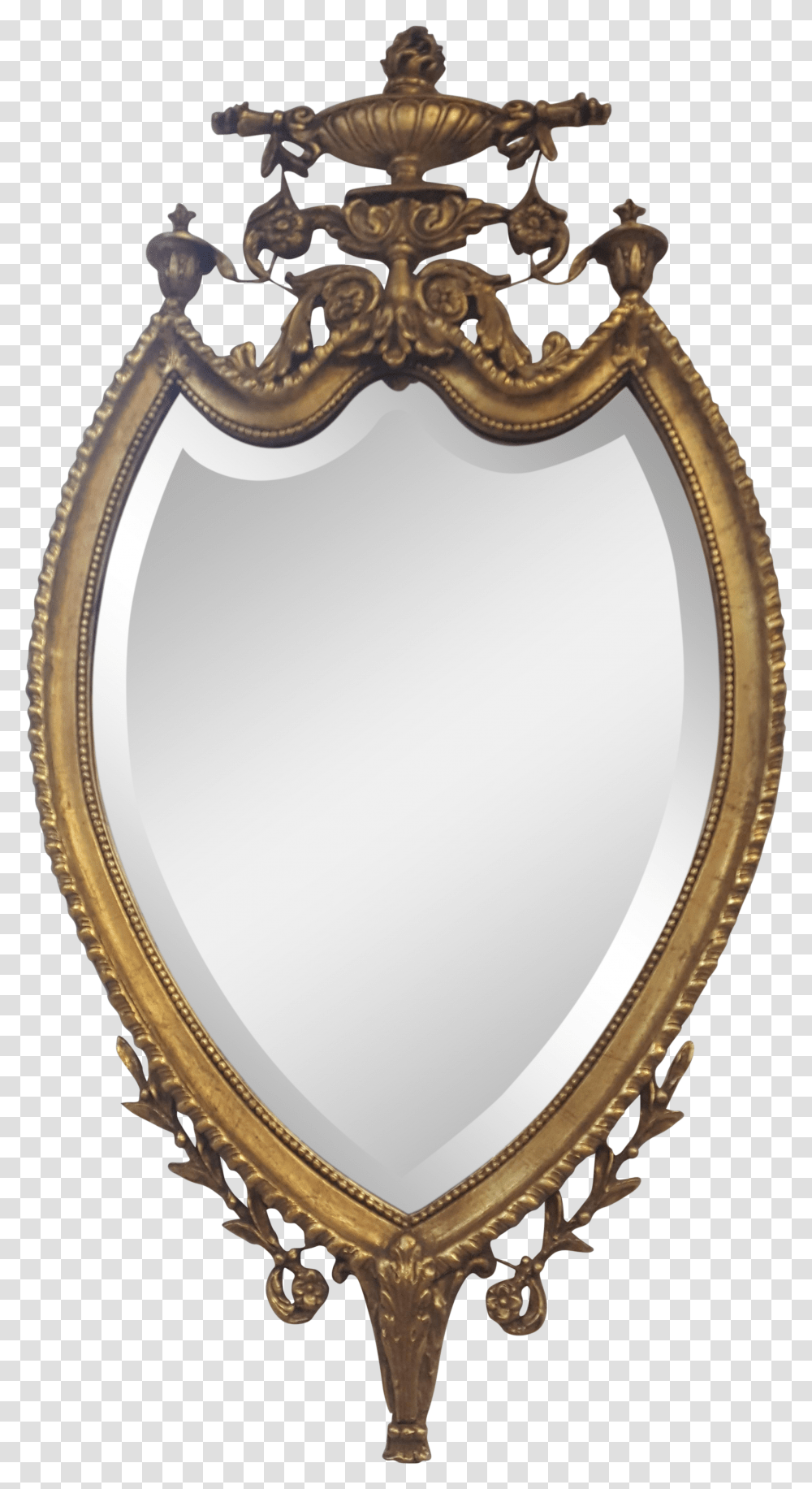 Freidman Brothers Gold Leaf Shield Shape Mirror Antique Transparent Png