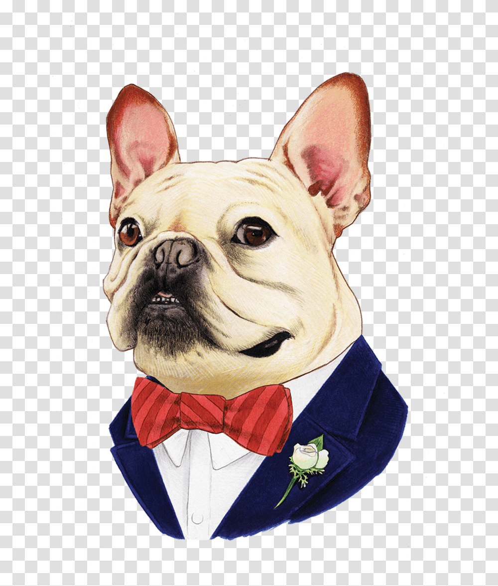 French Bulldog French Bulldog Print Illustration, Tie, Accessories, Accessory, Pet Transparent Png