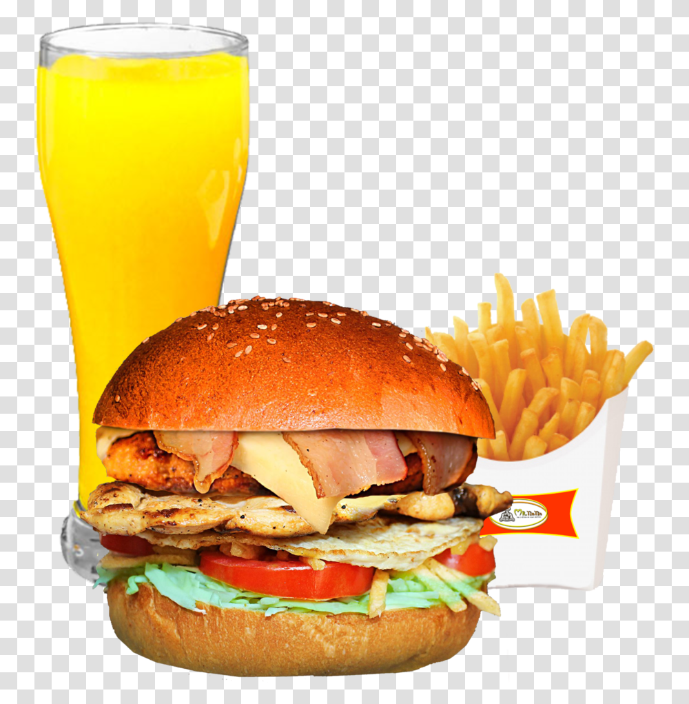 French Fries, Burger, Food, Juice, Beverage Transparent Png