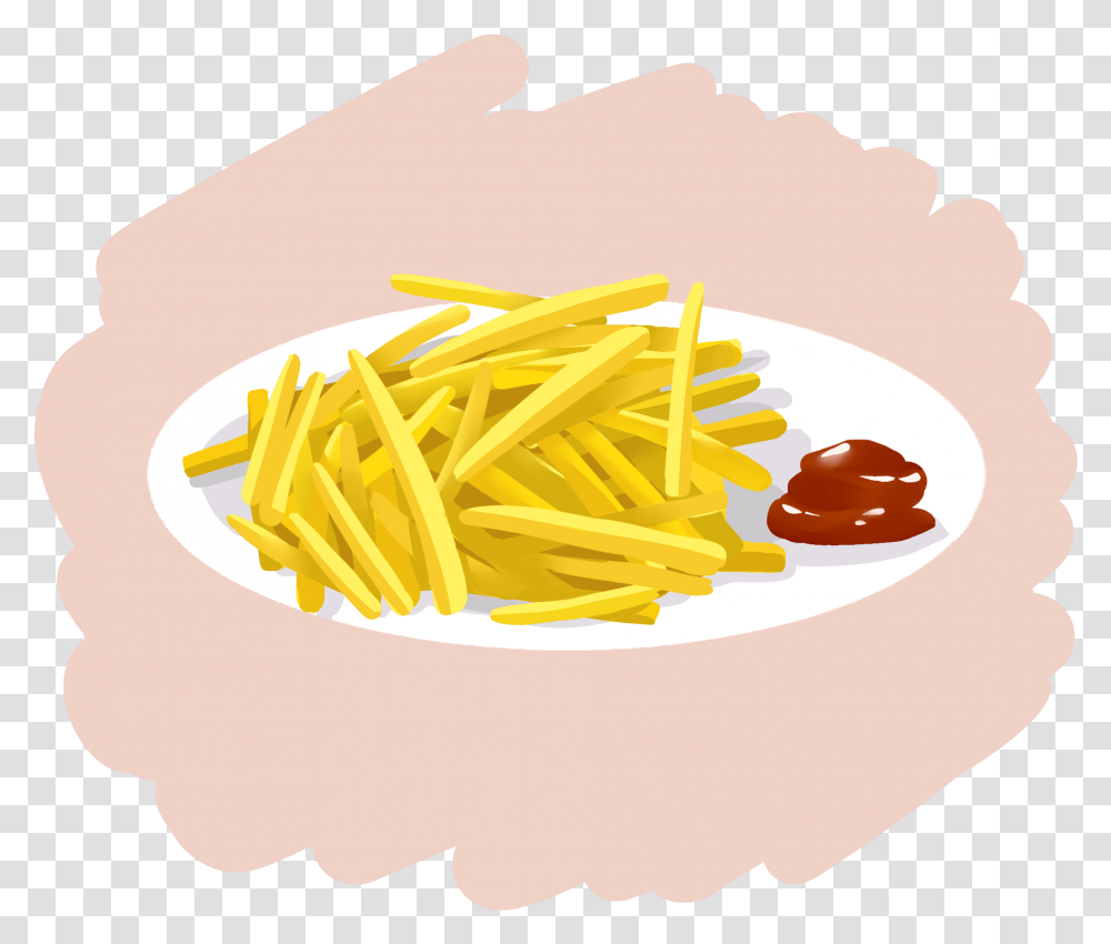 French Fries Frenchfries Potatoes Potato And Psd French Fries On Plate Cartoon, Food, Birthday Cake, Dessert, Ketchup Transparent Png