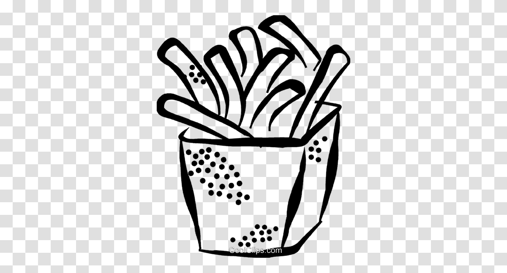 French Fries Royalty Free Vector Clip Art Illustration, Bucket, Photography, Stencil, Pot Transparent Png