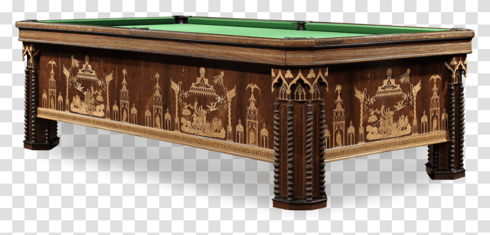 French Gothic Revival Billiard Table 18th Century Billiards Table, Furniture, Room, Indoors, Pool Table Transparent Png