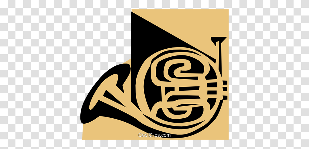 French Horn Symbol Royalty Free Vector Clip Art Illustration, Brass Section, Musical Instrument, Tuba, Euphonium Transparent Png