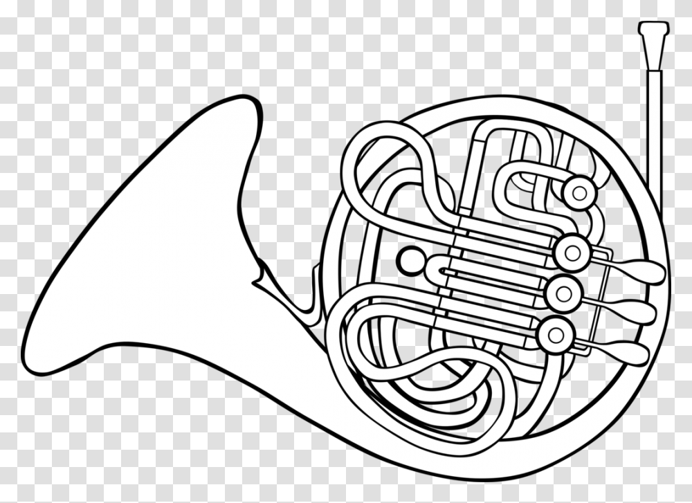 French Horns Drawing Brass Instruments Musical Instruments Free, Brass Section Transparent Png