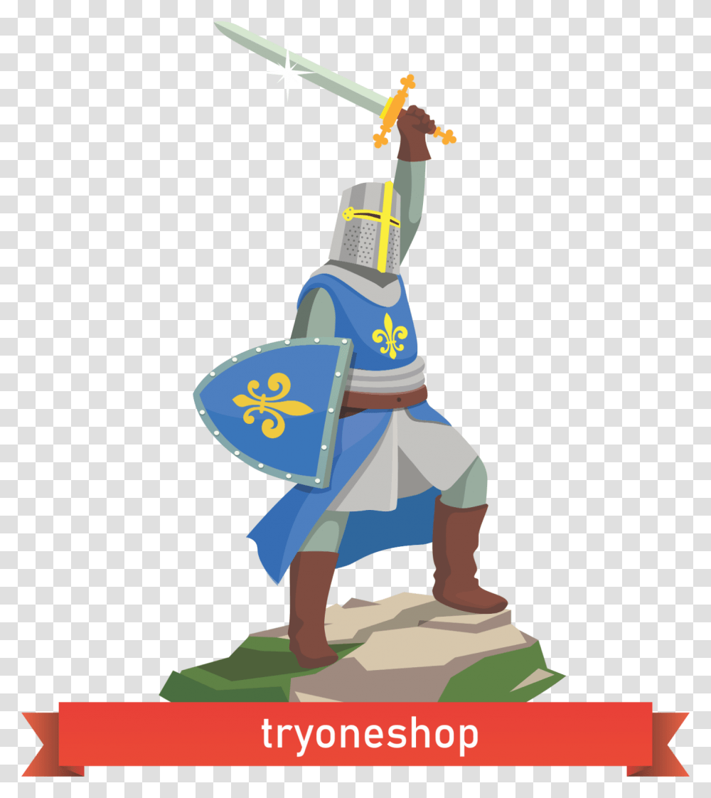 French Knight Cartoon, Person, Human, Duel, Armor Transparent Png