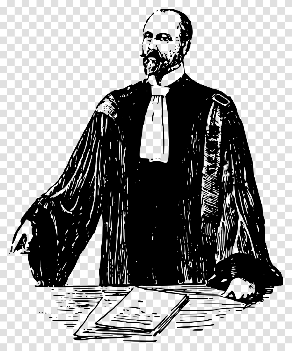 French Lawyer Early 20th Century Lawyer Clipart Black And White, Gray, World Of Warcraft Transparent Png