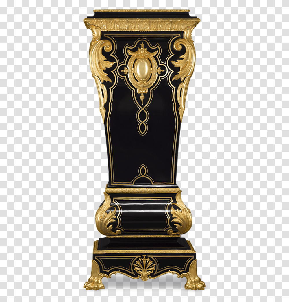 French Ormolu Pedestal Gold Pedestal, Furniture, Trophy, Throne Transparent Png