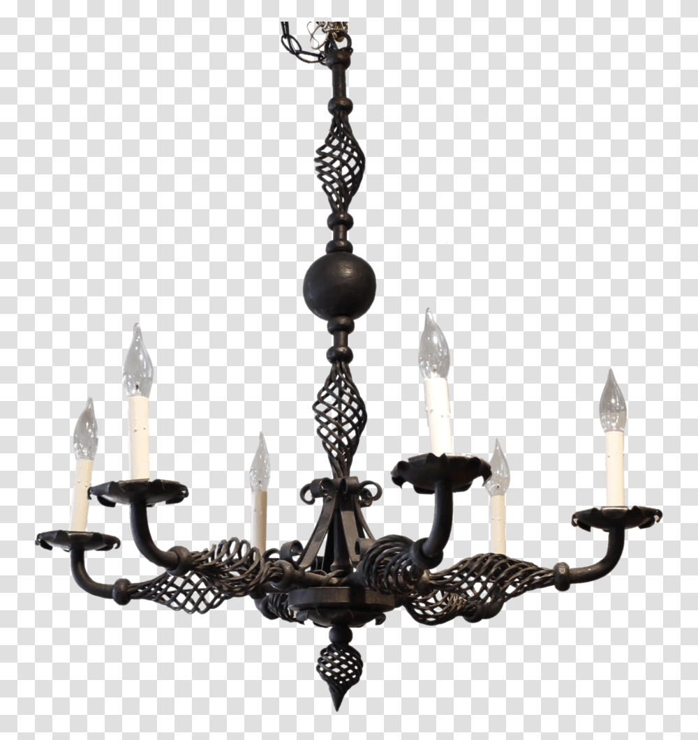 French Provincial Style Wrought Iron Chandelier, Lamp Transparent Png