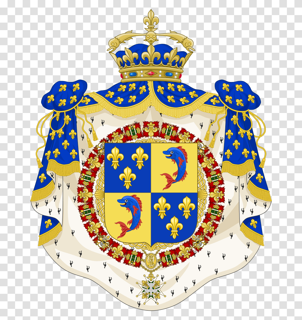 French Royal Coat Of Arms Coat Of Arms Dauphin France, Logo, Trademark, Emblem Transparent Png