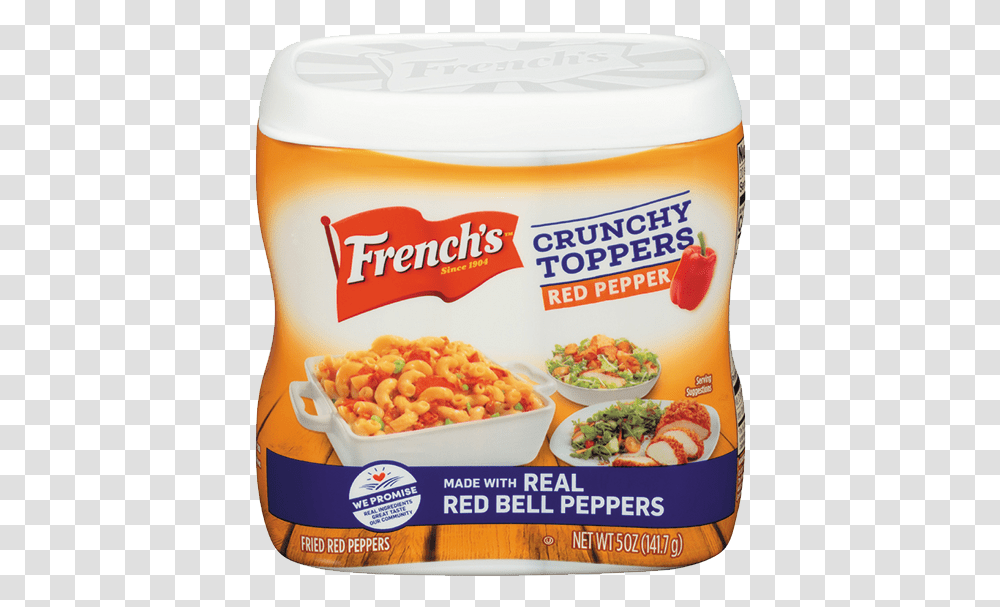 French S Crunchy Toppers Red Pepper French's Dill Pickle Crunchy Toppers, Pasta, Food, Macaroni, Ketchup Transparent Png