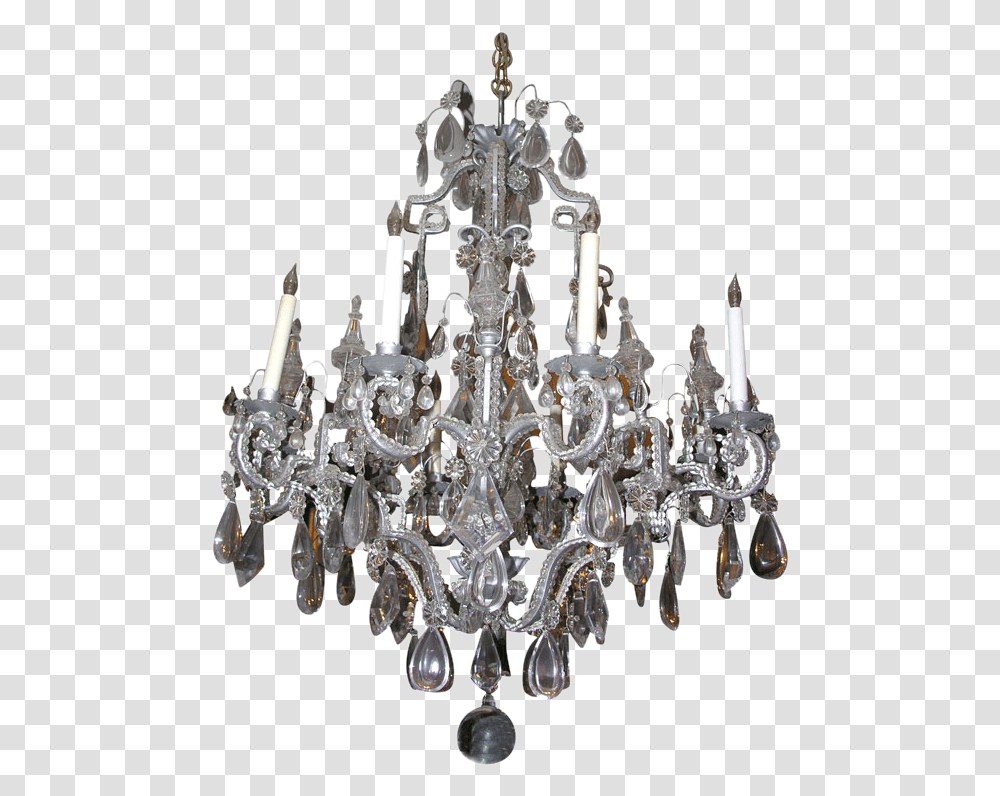 French Silvered 8 Light ChandelierClass Chandelier, Lamp, Crystal Transparent Png