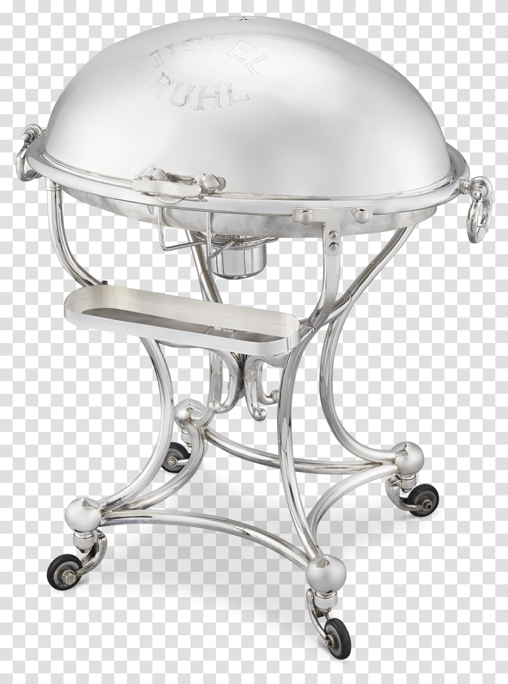 French Silverplate Meat Trolley Outdoor Grill Rack Amp Topper, Furniture, Helmet, Apparel Transparent Png