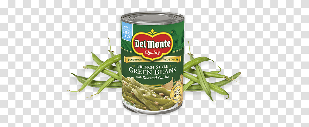 French Style Green Beans With Roasted Garlic Del Monte Blue Lake Fancy Cut Green Beans, Plant, Produce, Food, Vegetable Transparent Png