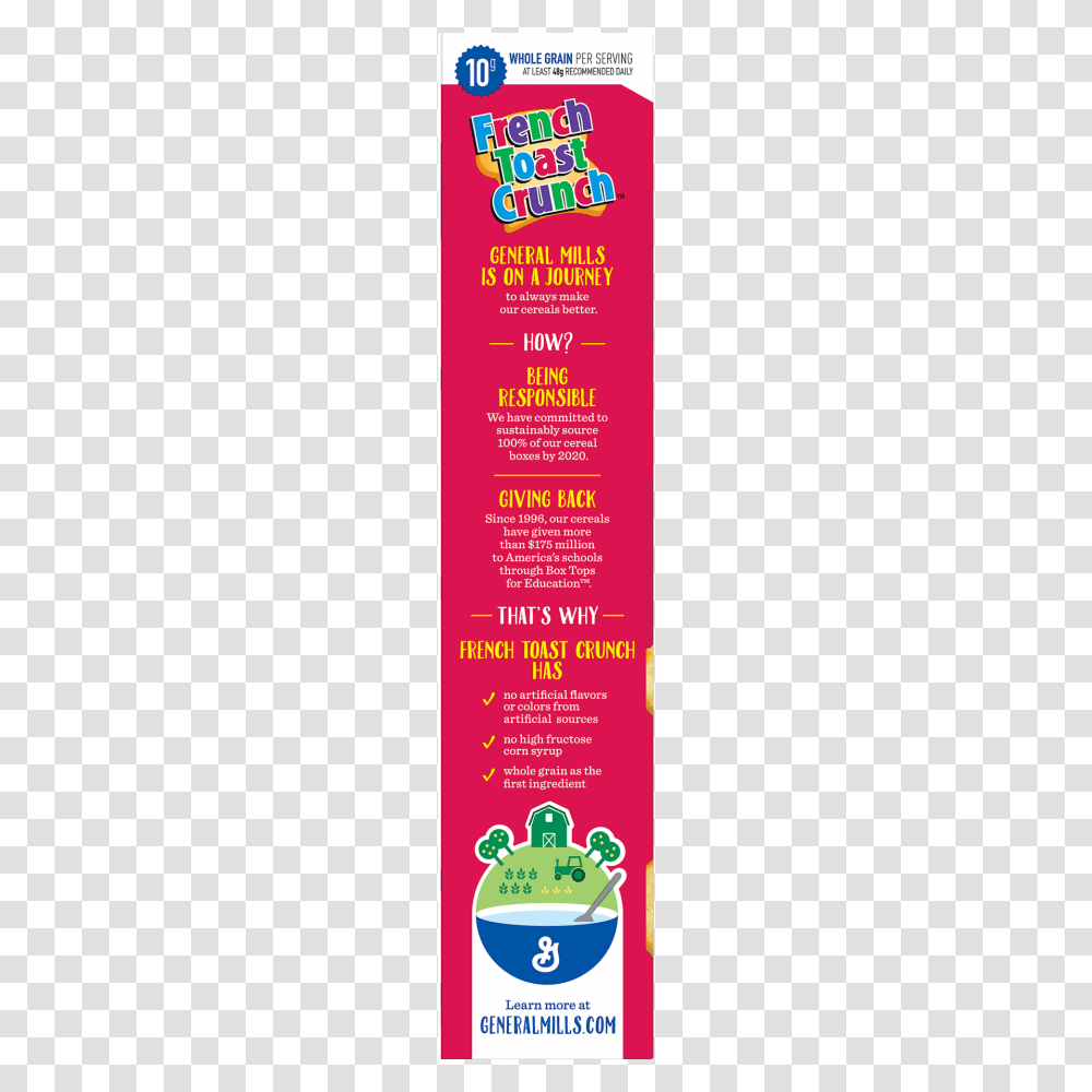 French Toast Crunch Cereal Oz Family Size Box, Toothpaste, Paper, Incense Transparent Png