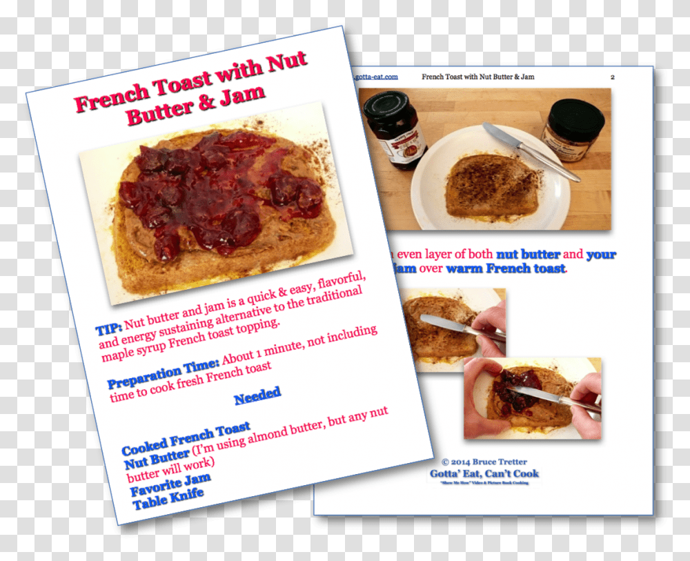 French Toast With Nut Butter And Jam Step By Step Picture Bun, Advertisement, Poster, Flyer, Paper Transparent Png