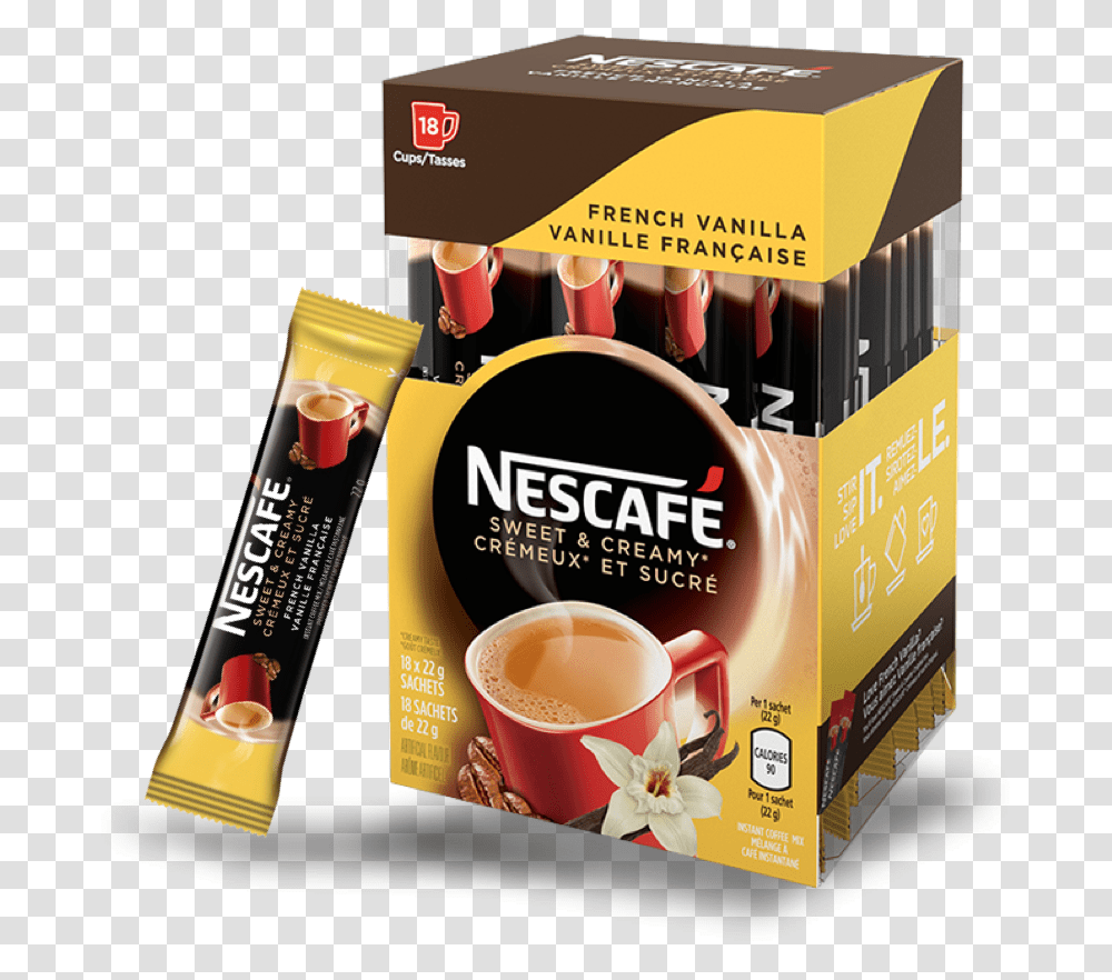 French Vanilla Coffee Nescafe, Beverage, Food, Advertisement, Cup Transparent Png