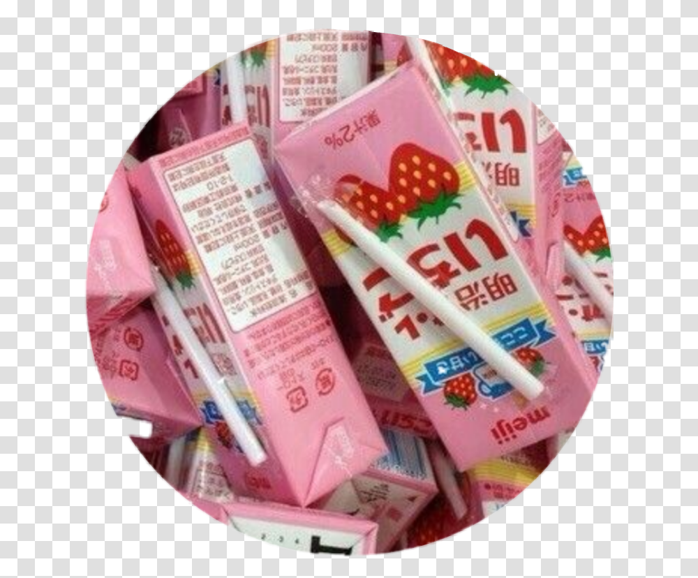 Fresas Estikers Aesthetic Strawberry Milk Boxes, Ice Pop, Rubber Eraser, PEZ Dispenser Transparent Png