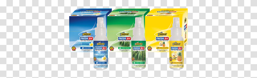 Fresh 24 Mist Spray Freshener Shield Since 1964 Fresh Car Air Freshener Shield, Tin, Label, Text, Can Transparent Png