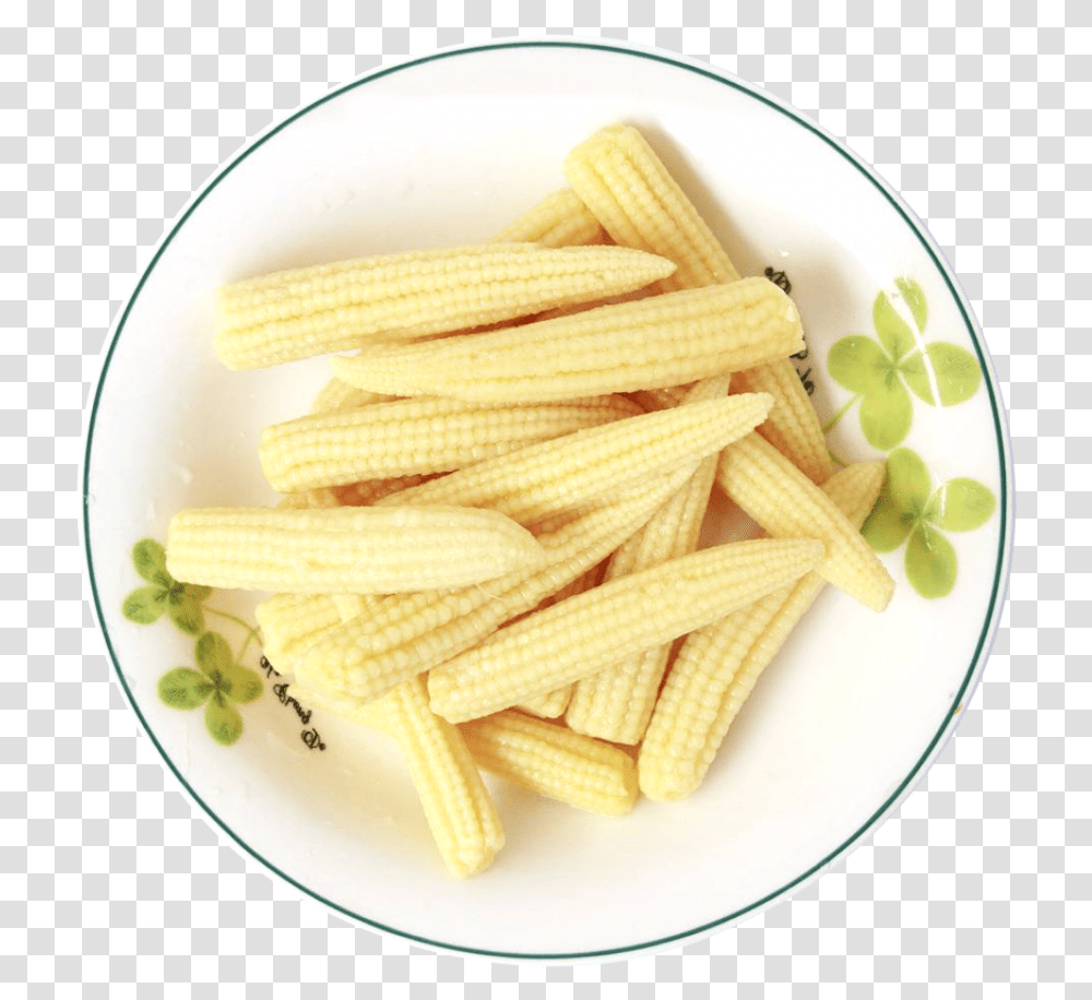 Fresh Baby Corns Served In A White Plate Image Baby Msr, Plant, Food, Vegetable Transparent Png
