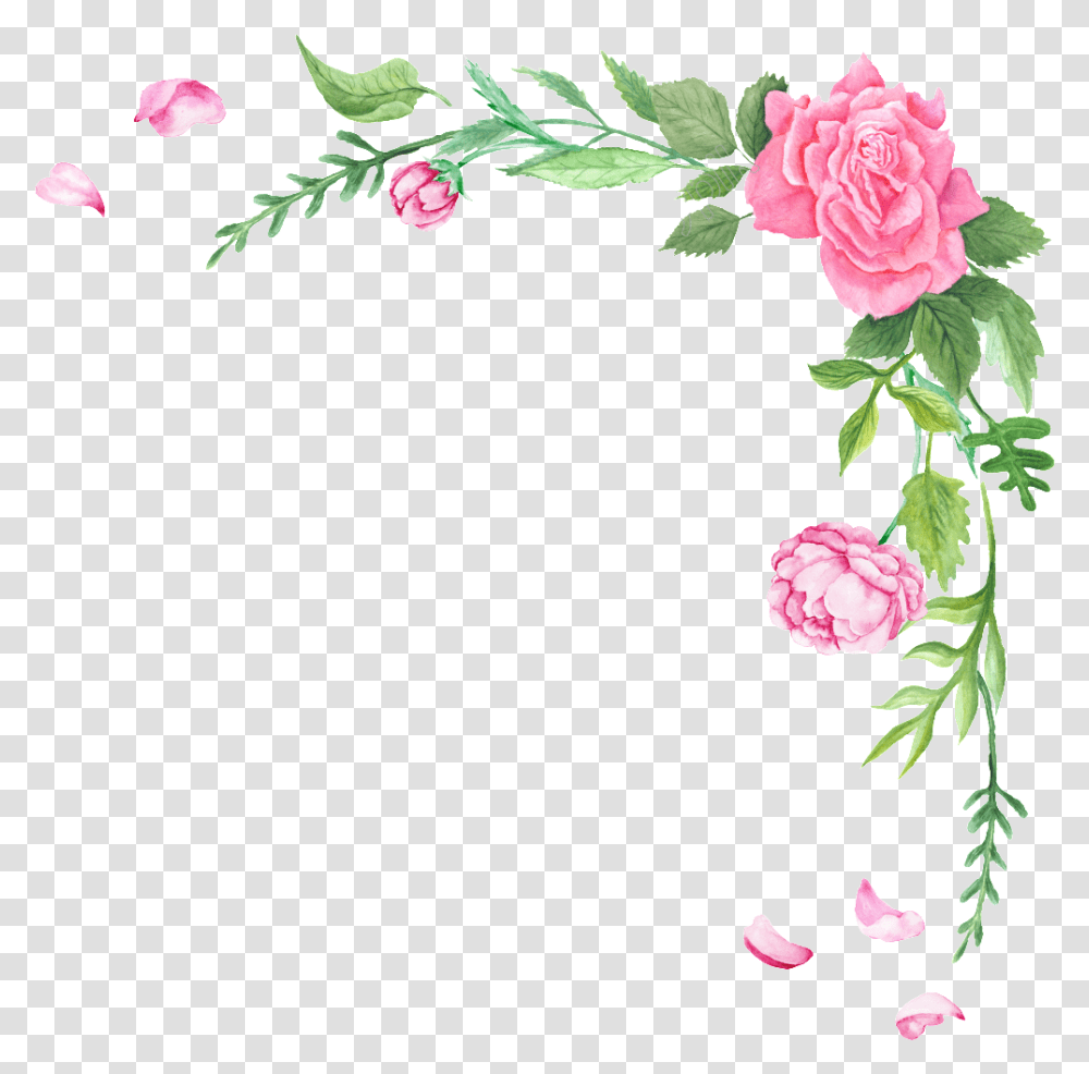 Fresh Flower Decorative Free Border Flowers, Plant, Blossom, Floral Design, Pattern Transparent Png