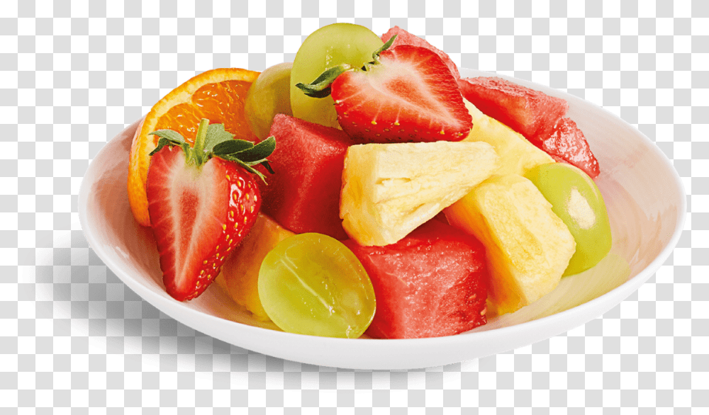 Fresh Fruit Plate Strawberry, Plant, Food, Salad, Dish Transparent Png