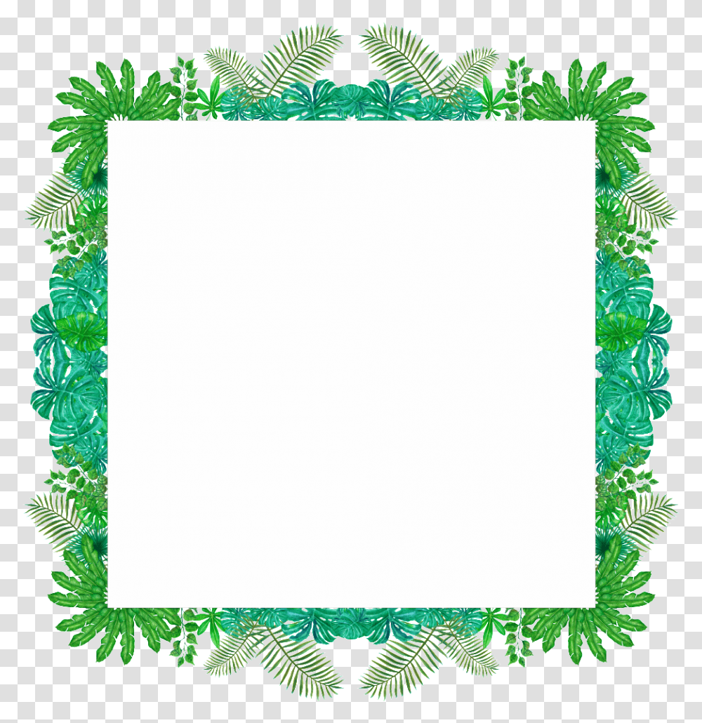 Fresh Green Leaf Frame Picture Frame, Rug, Mirror, Photography, Plant Transparent Png