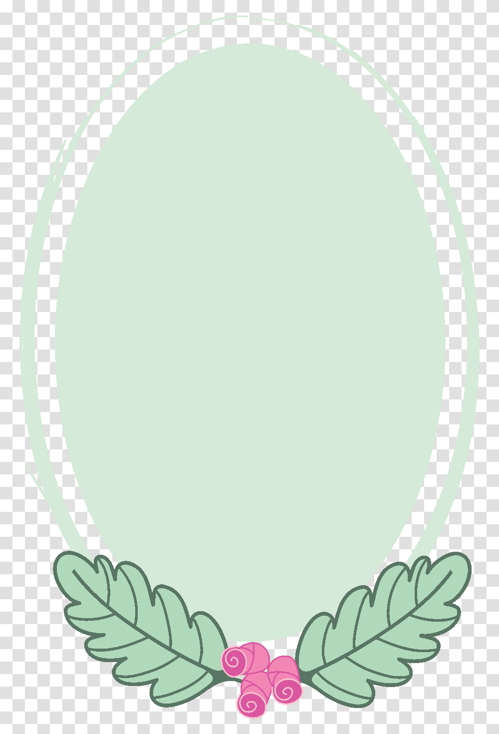 Fresh Hand Drawn Plant Border And Vector Image, Oval, Bow Transparent Png